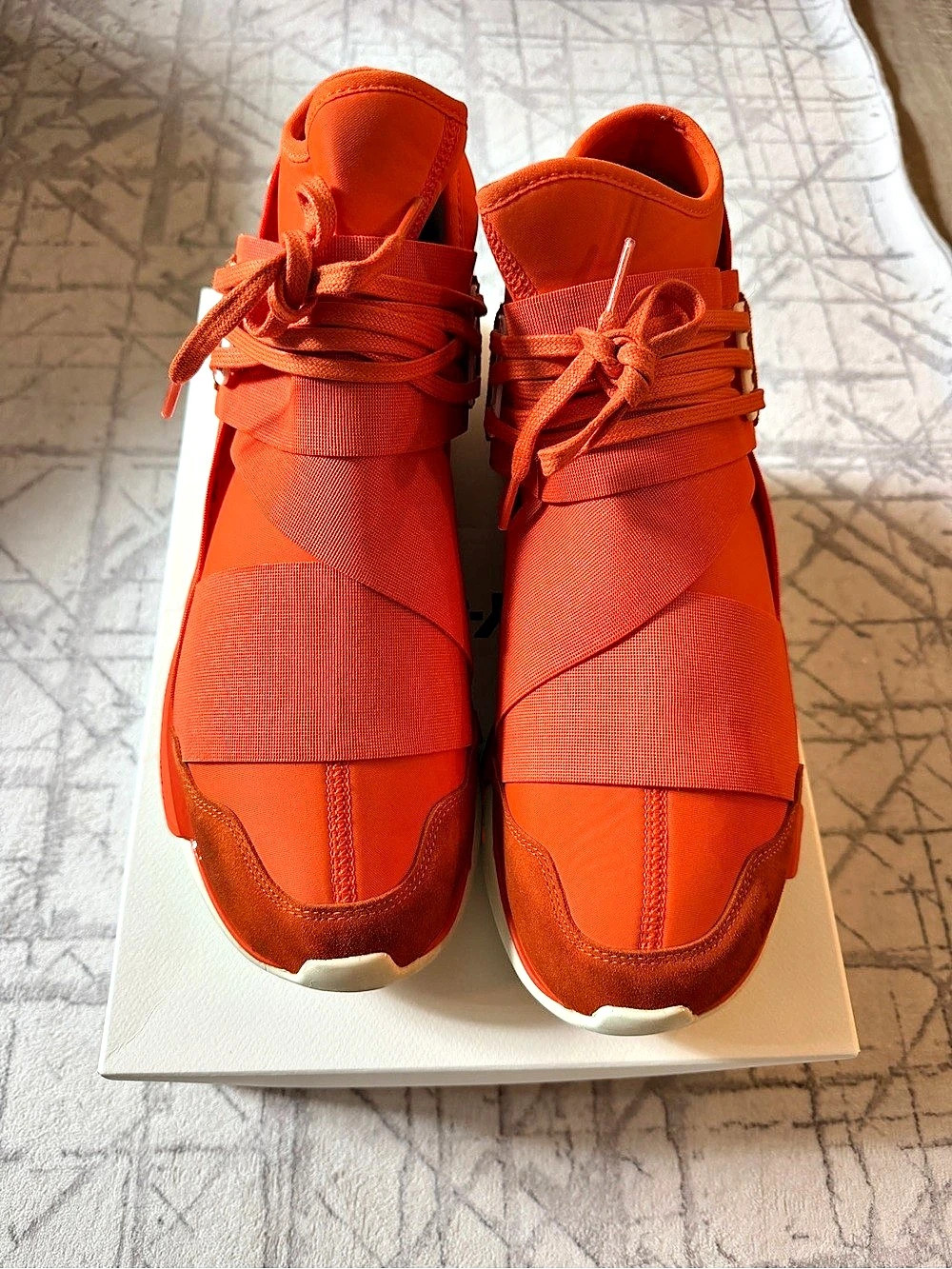 Y-3 Orange High Top Sneakers Like New